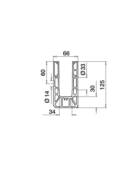 Perfil para suelo, Smart, MOD 8230, alu, longitud: 5000 mm, con agujer