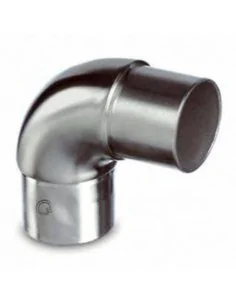 Conector de tubo redondo satinado 90º