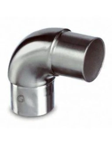 Conector de tubo redondo satinado 90º