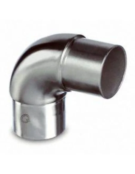 Conector de tubo redondo satinado 90º