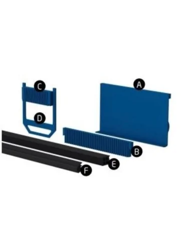 Kit de juntas, calzos y cuñas Level-In para sistema de barandillas de vidrio GlassFit SV-1401, SV-1402, SV-1403, SV-1404