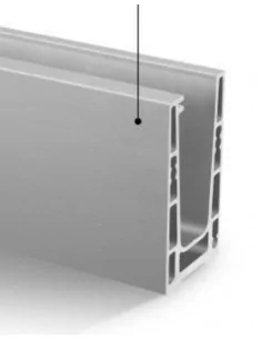 Perfil para suelo en aluminio, Easy Glass Up, montaje superior, 5000mm