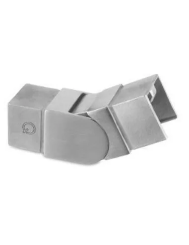 Conector ajustable 25-55º para tramo de escalera tubo cuadrado pefil U
