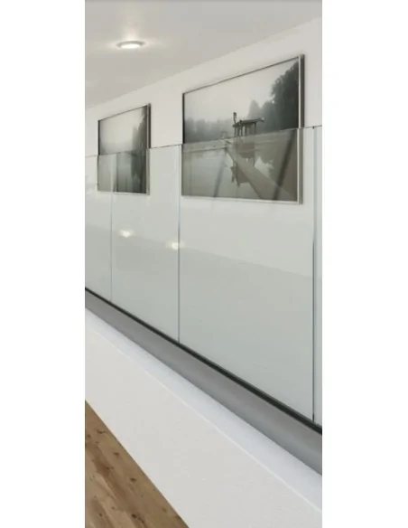 Kit Barandilla de vidrio a suelo, Easy Glass Prime, montaje lateral 5000mm tramo en recto
