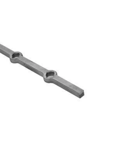 Barra perforada de cuadrado de 20 mm para rombo de 16 mm. - Arteferro