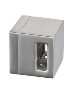 Soporte de travesaño centro unión para pletina de 15x5mm Mod 4821 en zamac (apariencia acero inox.)