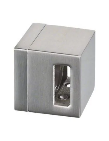 Soporte de travesaño centro unión para pletina de 15x5mm Mod 4821 en zamac (apariencia acero inox.)
