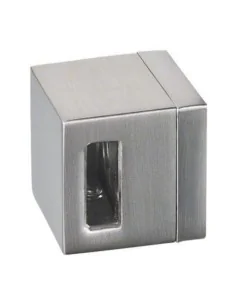 Soporte de travesaño izquierdo para pletina de 15x5mm Mod 4822 en zamac (apariencia acero inox.)