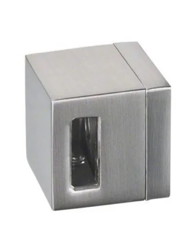 Soporte de travesaño izquierdo para pletina de 15x5mm Mod 4822 en zamac (apariencia acero inox.)