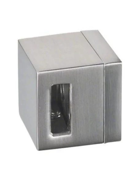 Soporte de travesaño izquierdo para pletina de 15x5mm Mod 4822 en zamac (apariencia acero inox.)