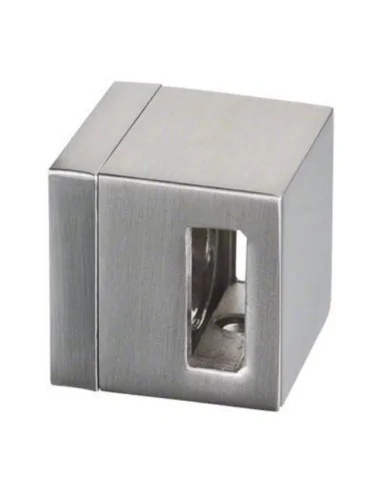 Soporte de travesaño centro para pletina de 15x5mm Mod 4820 en zamac (apariencia acero inox.)