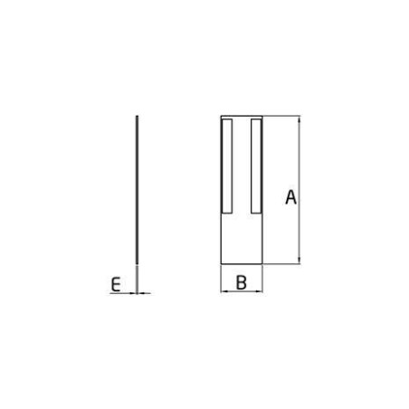 Medidas Tapa lateral en aluminio tramos en escalera para perfil de barandilla de cristal GlassFit SV-1402