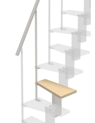 Peldaño adicional de haya natural 60 cm para escalera de tramos Small | Barmet