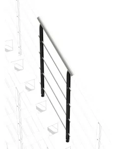 Barandilla para escaleras de 3 peldaños en acero inoxidable Composity | Barmet 2
