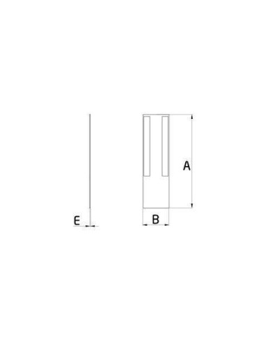 Medidas Tapa lateral en aluminio tramos en escalera para perfil de barandilla de cristal GlassFit SV-1404