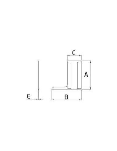 Medidas Tapa lateral en aluminio tramos rectos para perfil de barandilla de cristal GlassFit SV-1403