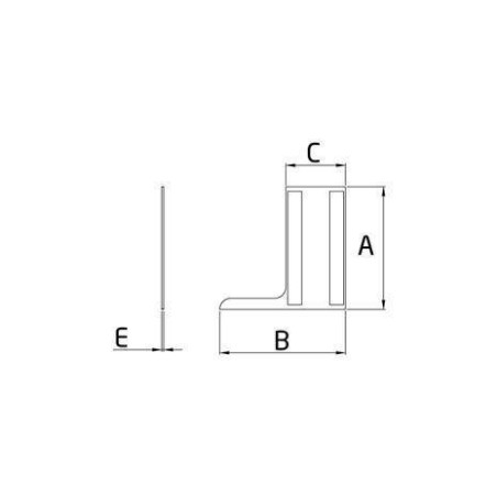 Medidas Tapa lateral en aluminio tramos rectos para perfil de barandilla de cristal GlassFit SV-1403