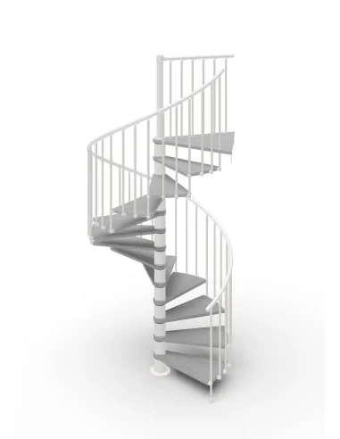 Escalera de caracol Phola 13 escalones - Cemento 89, estructura blanca