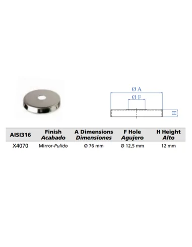 Embellecedor para sujetapasamanos X4070 | Barmet