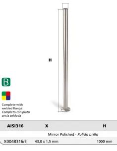 Poste liso redondo con anclaje X0048316/E | Barmet