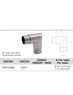 Conector para tubo de acero Ø33,7 E2011/304 | Barmet