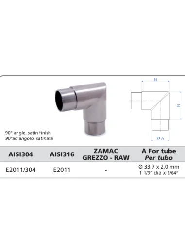 Conector para tubo de acero Ø33,7 E2011/304 | Barmet