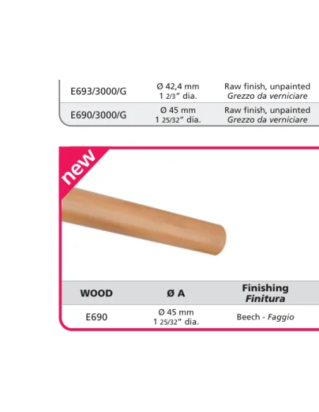 Tubo de acero Ø45 mm x 3000 mm E690/3000 | Barmet