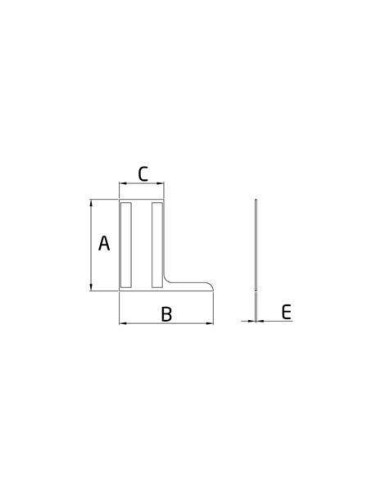 Medidas Tapa lateral en aluminio tramos rectos para perfil de barandilla de vidrio GlassFit SV-1403