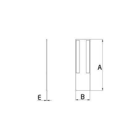 Plano Tapa lateral en acero inoxidable tramos en escalera para perfil de barandilla de cristal GlassFit SV-1402