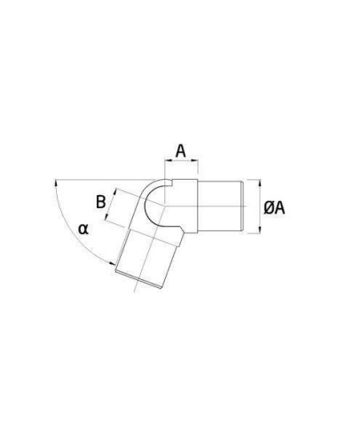 Plano Conector regulable para pasamanos de acero inoxidable redondo