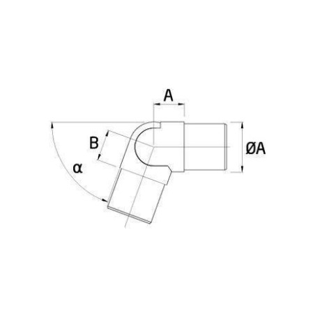 Plano Conector regulable para pasamanos de acero inoxidable redondo