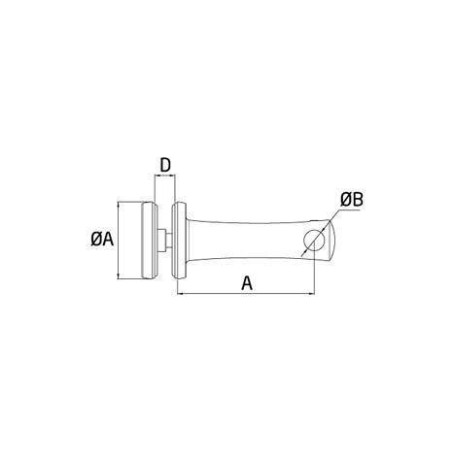 Plano Adaptador para conector de pasamanos de acero inox AISI 316 SA-423