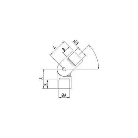 Plano Conector regulable para varilla o tubo de acero inoxidable