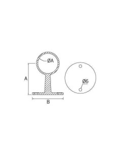 ST-306 - Soporte pasamanos a pared - HANDRAIL 2