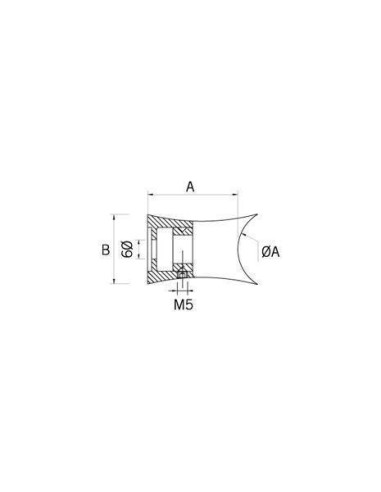 Plano Soporte fijo para pasamanos a pared de acero inoxidable redondo