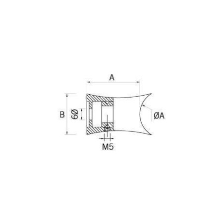 Plano Soporte fijo para pasamanos a pared de acero inoxidable redondo