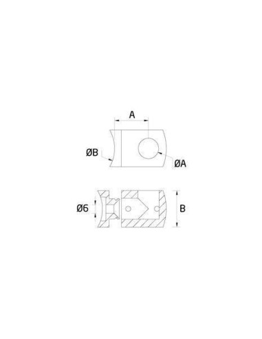 Medidas Soporte regulable ciego para poste de barandilla de acero inoxidable redondo ST-322
