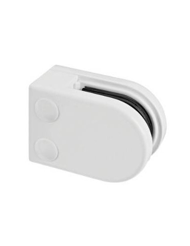 pinza para barandillas de vidrio Modelo 22 zamac poste cuadrado blanco