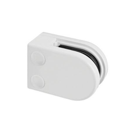 pinza para barandillas de vidrio Modelo 22 zamac poste cuadrado blanco