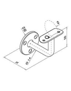 Soporte para pasamanos Mod 111 Pared-plano - Barmet 2