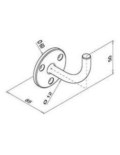 Soporte para pasamanos Modelo 0113 AISI 304 (Soldable) 2
