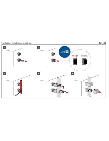 Plano Soporte de poste SL-1140 AISI 316 para pared-pletina