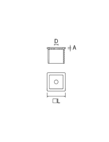 Plano Base para pared para final pasamanos modelo ST-333 AISI 316