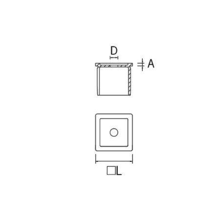 Plano Base para pared para final pasamanos modelo ST-333 AISI 316