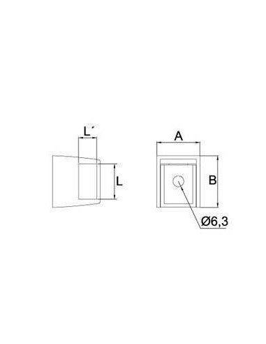 Plano Soporte regulable pasante modelo ST-328 en acero inoxidable