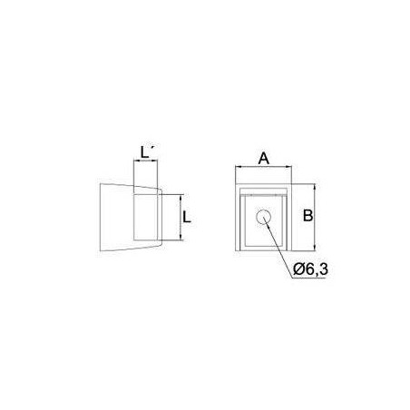 Plano Soporte regulable pasante modelo ST-328 en acero inoxidable
