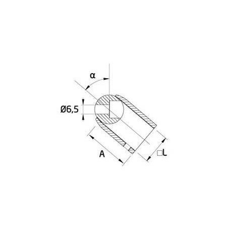 Plano Soporte regulable para poste modelo SA-407 en acero inoxidable.