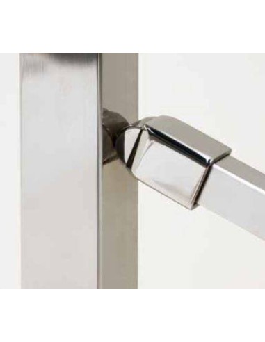 Soporte regulable para poste modelo SA-407 en acero inoxidable.