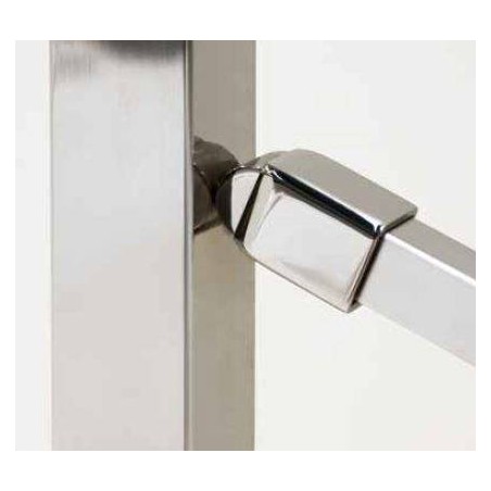 Soporte regulable para poste modelo SA-407 en acero inoxidable.