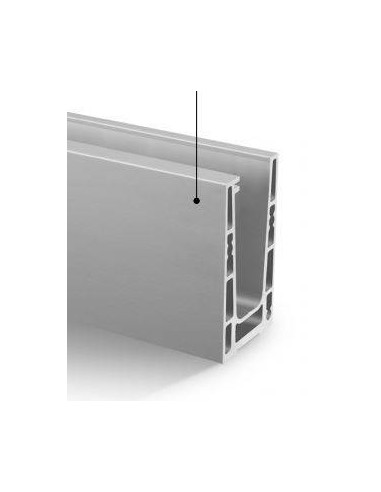 Perfil para suelo en aluminio, Easy Glass Up montaje superior 5000mm